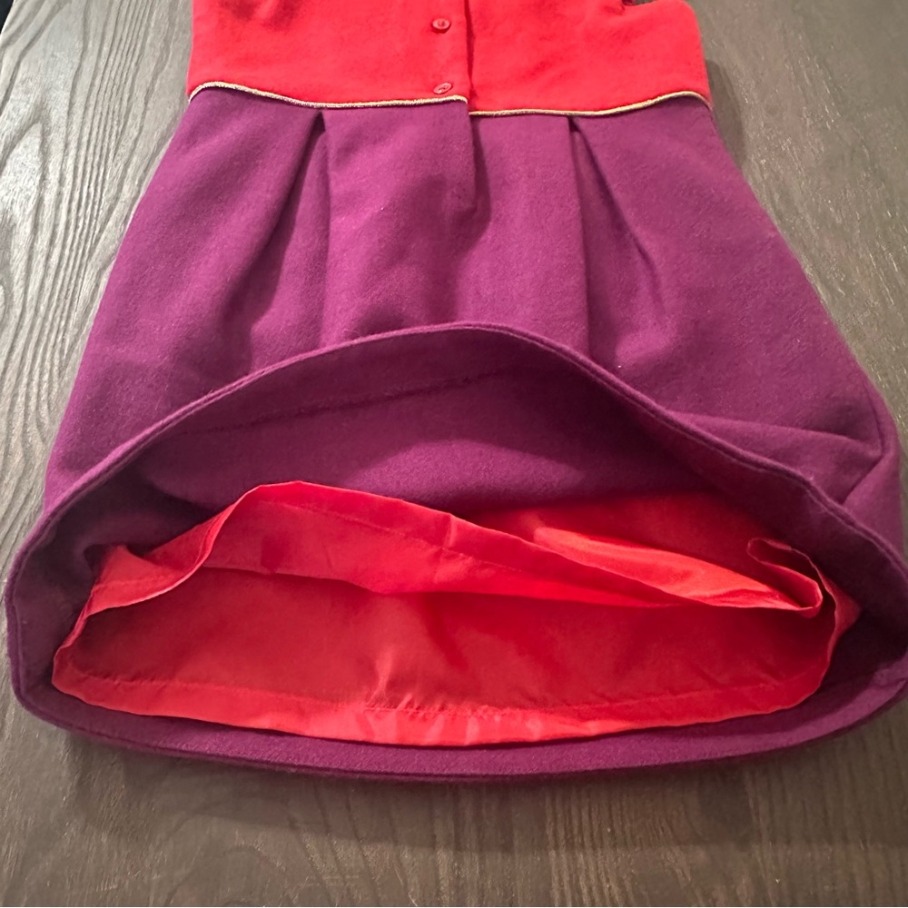 Janie And Jack Belle Of The Ballet Dress Girl’s 4 Red Purple Wool Blend Pockets - Picture 5 of 11